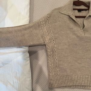 360 Cashmere Wool Blend Collared Sweater